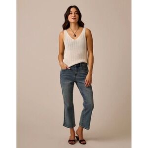 Carve Designs Sylvie Crop Flare Jeans Blue Ridge‎ Organic Cotton Size 10 PTFC35